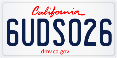 CA license plate 6UDS026
