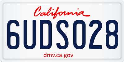 CA license plate 6UDS028