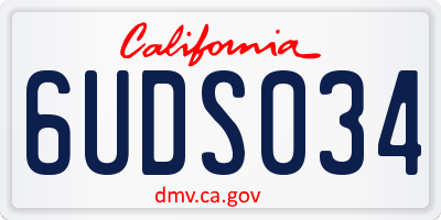 CA license plate 6UDS034