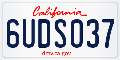 CA license plate 6UDS037