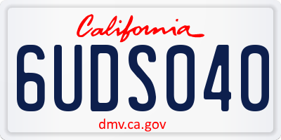 CA license plate 6UDS040