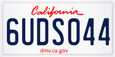 CA license plate 6UDS044