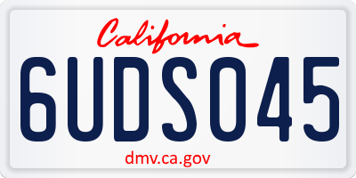 CA license plate 6UDS045