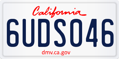 CA license plate 6UDS046