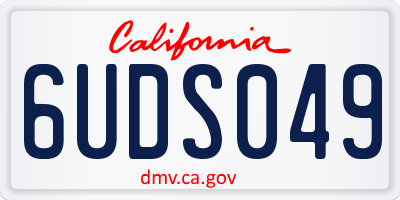 CA license plate 6UDS049