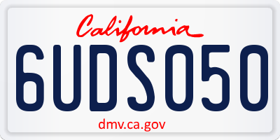 CA license plate 6UDS050