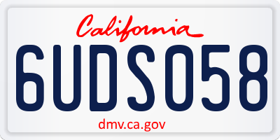 CA license plate 6UDS058