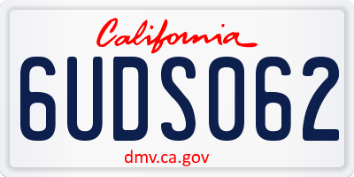 CA license plate 6UDS062