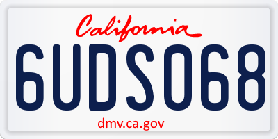 CA license plate 6UDS068