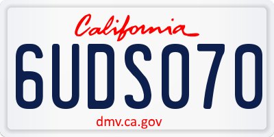 CA license plate 6UDS070