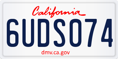 CA license plate 6UDS074