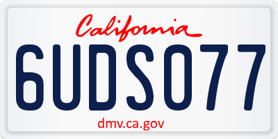 CA license plate 6UDS077