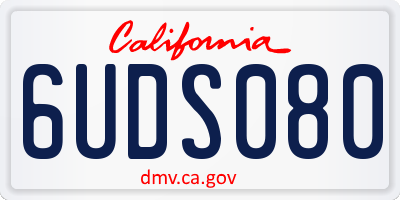 CA license plate 6UDS080
