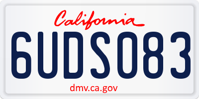 CA license plate 6UDS083