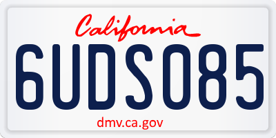 CA license plate 6UDS085