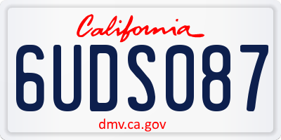 CA license plate 6UDS087
