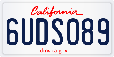 CA license plate 6UDS089