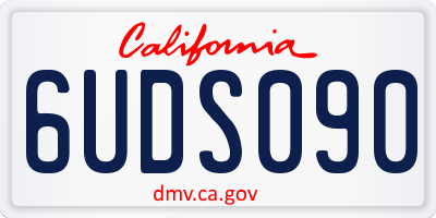 CA license plate 6UDS090