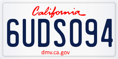 CA license plate 6UDS094