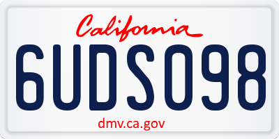 CA license plate 6UDS098