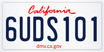 CA license plate 6UDS101