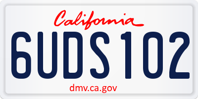 CA license plate 6UDS102