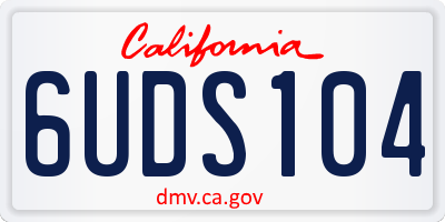 CA license plate 6UDS104