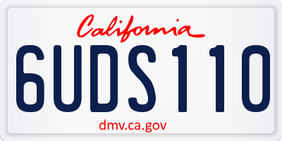CA license plate 6UDS110