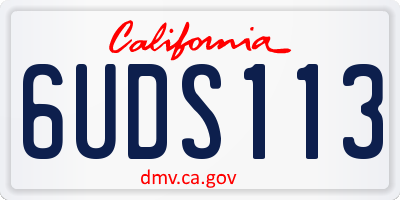 CA license plate 6UDS113
