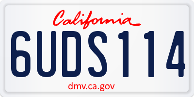 CA license plate 6UDS114