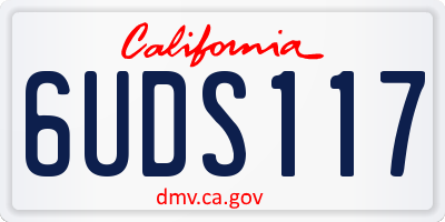 CA license plate 6UDS117