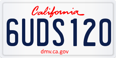 CA license plate 6UDS120