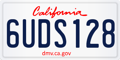 CA license plate 6UDS128