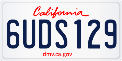 CA license plate 6UDS129