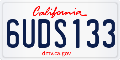 CA license plate 6UDS133