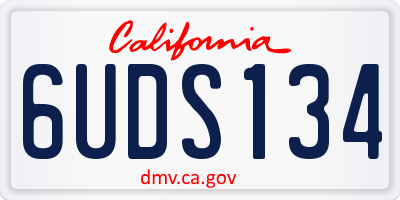 CA license plate 6UDS134