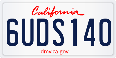 CA license plate 6UDS140