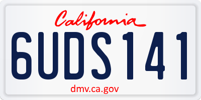 CA license plate 6UDS141