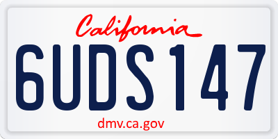 CA license plate 6UDS147
