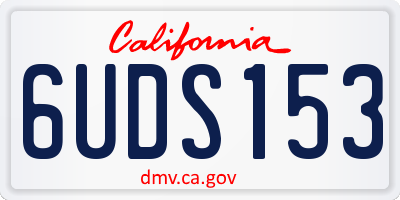 CA license plate 6UDS153