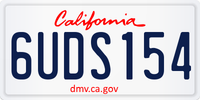 CA license plate 6UDS154