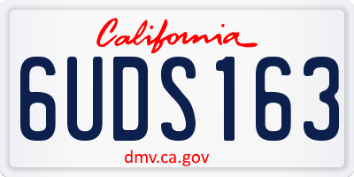 CA license plate 6UDS163