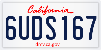 CA license plate 6UDS167
