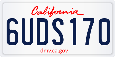 CA license plate 6UDS170