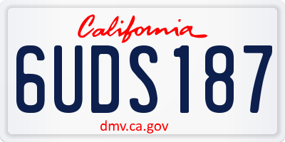 CA license plate 6UDS187