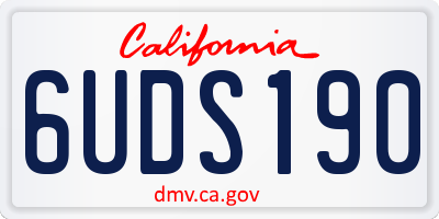 CA license plate 6UDS190