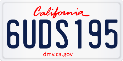 CA license plate 6UDS195