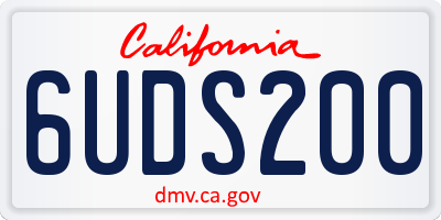 CA license plate 6UDS200