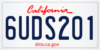 CA license plate 6UDS201