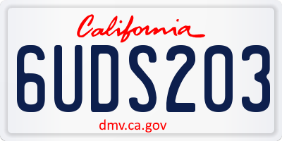 CA license plate 6UDS203